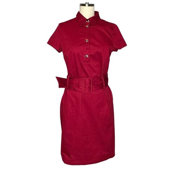 Love Moschino Red Belted Mini Shirt Dress | Size 8 - Picture 1 of 11